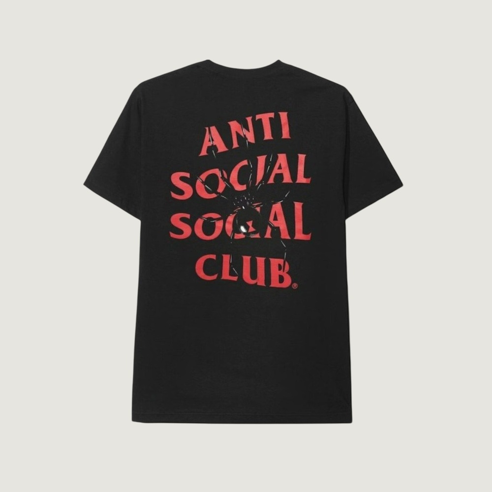 Anti Social Social Club T-Shirt Black Widow Spider Black Small